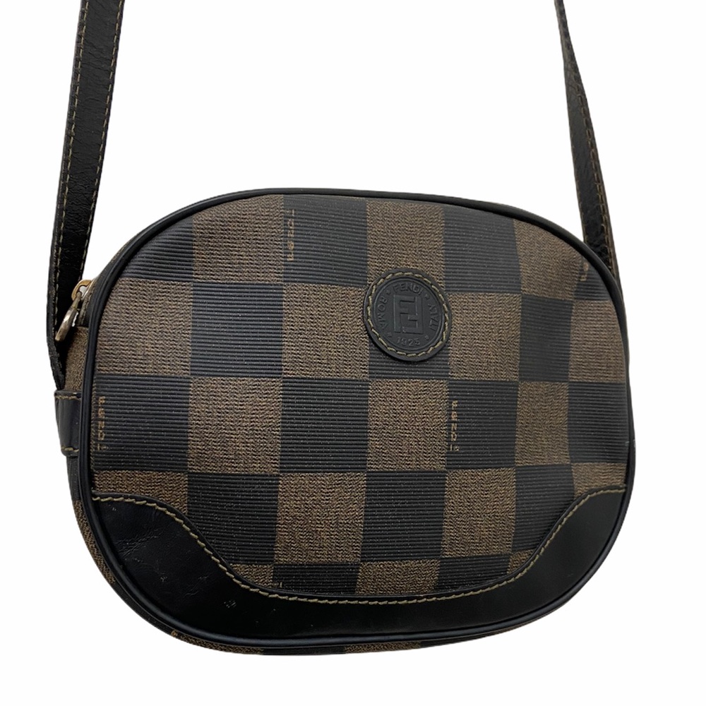 Fendi Vintage Canvas & Leather Logo Crossbody